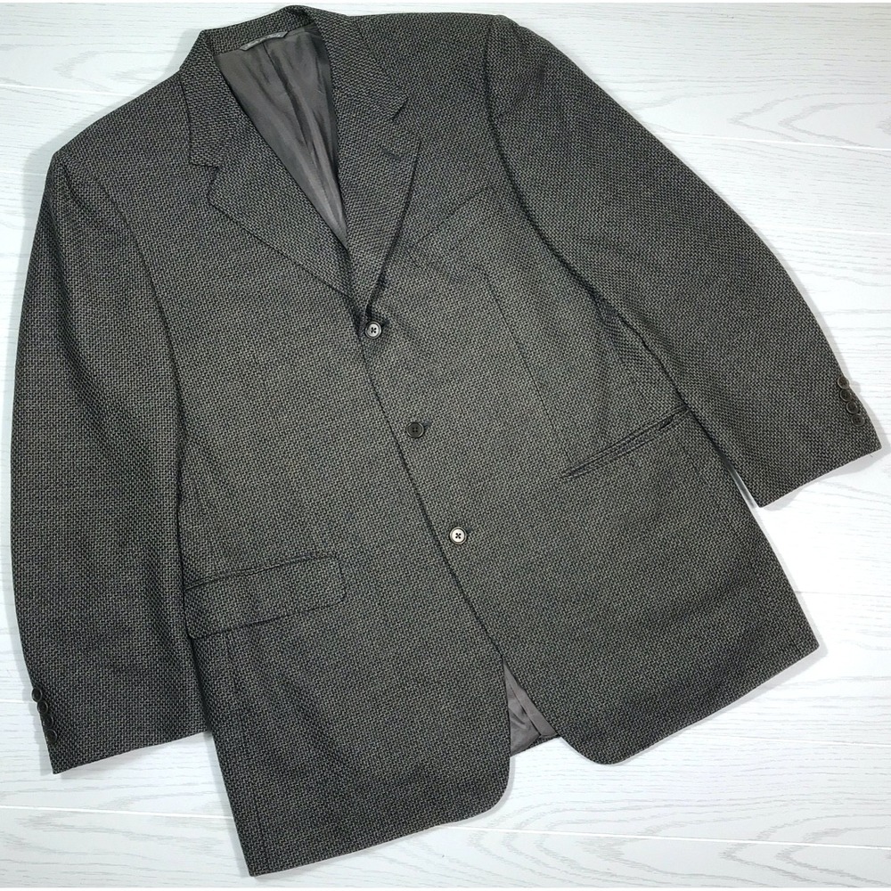 Canali Blazer Men's 45L  100% Wool Brown Tweed 3 Button Designer Made In Italy